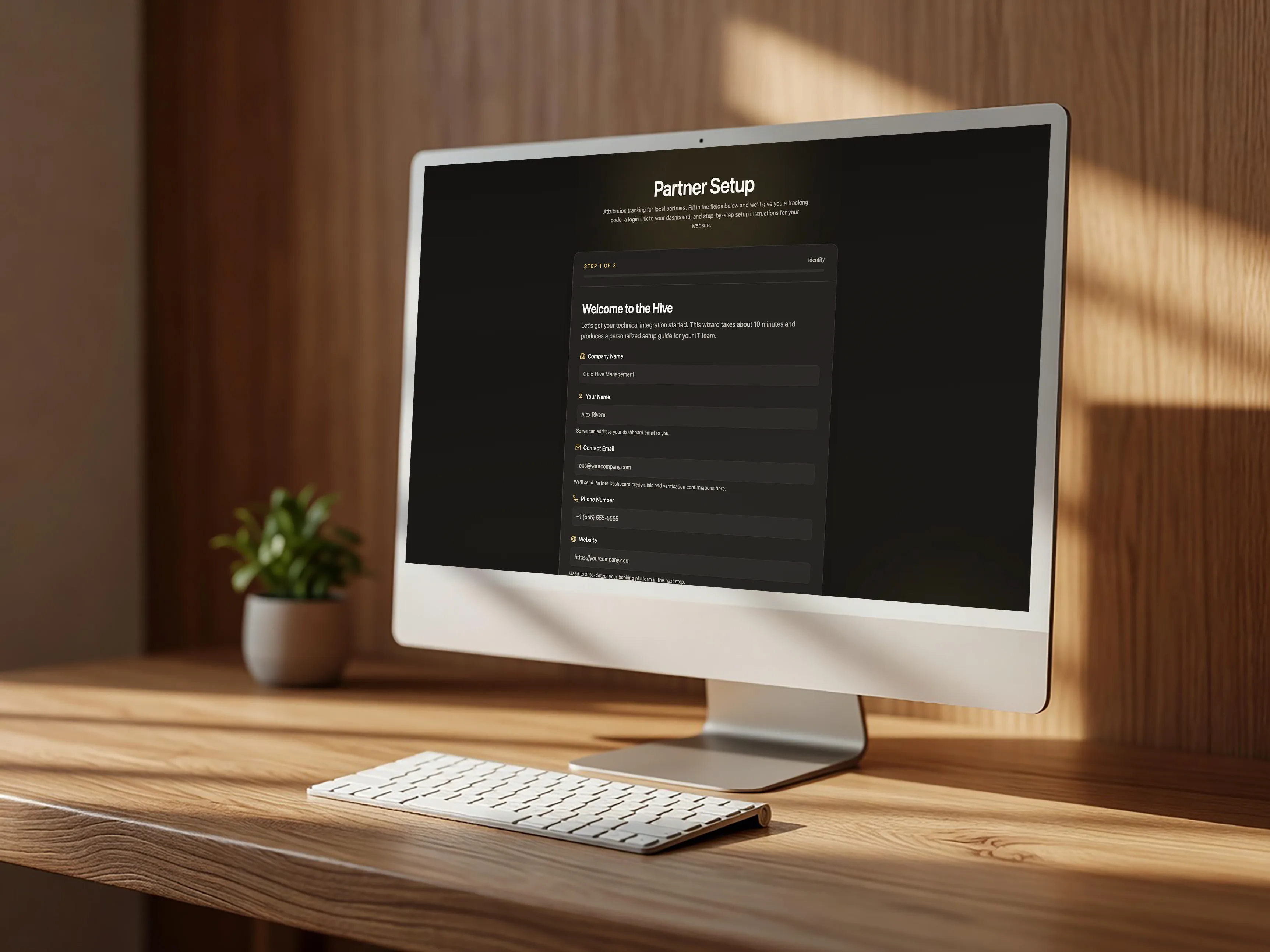 Gold Hive self-serve onboarding wizard