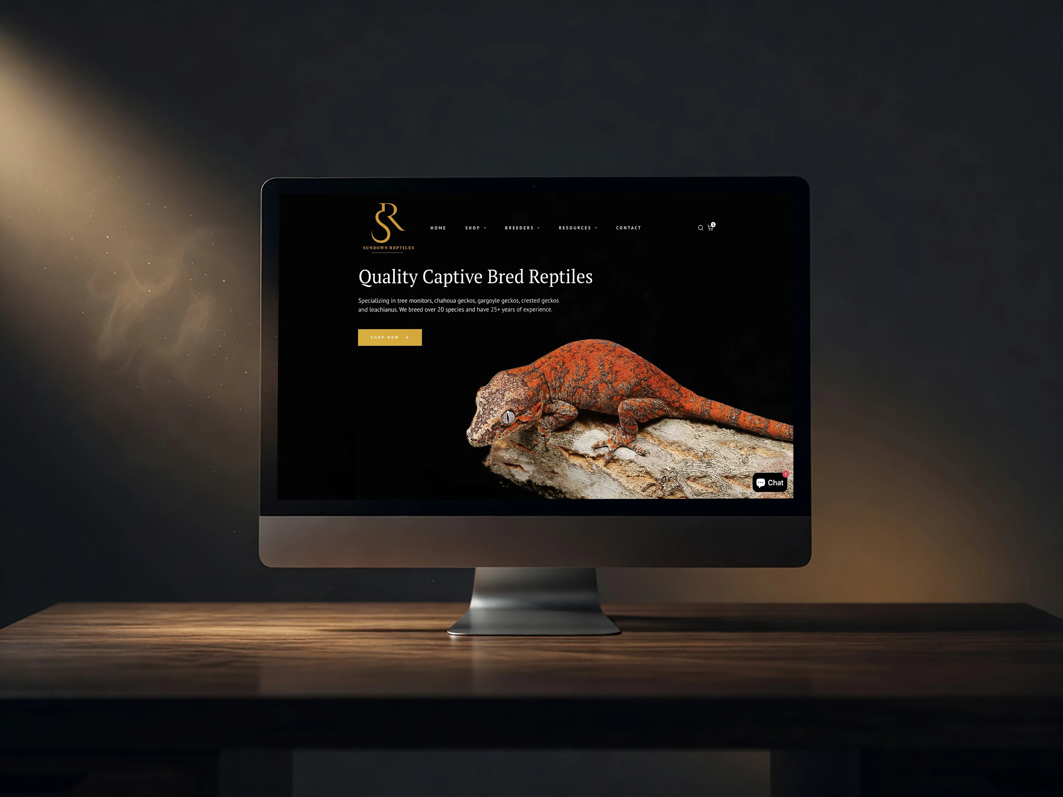 Sundown Reptiles storefront and brand imagery