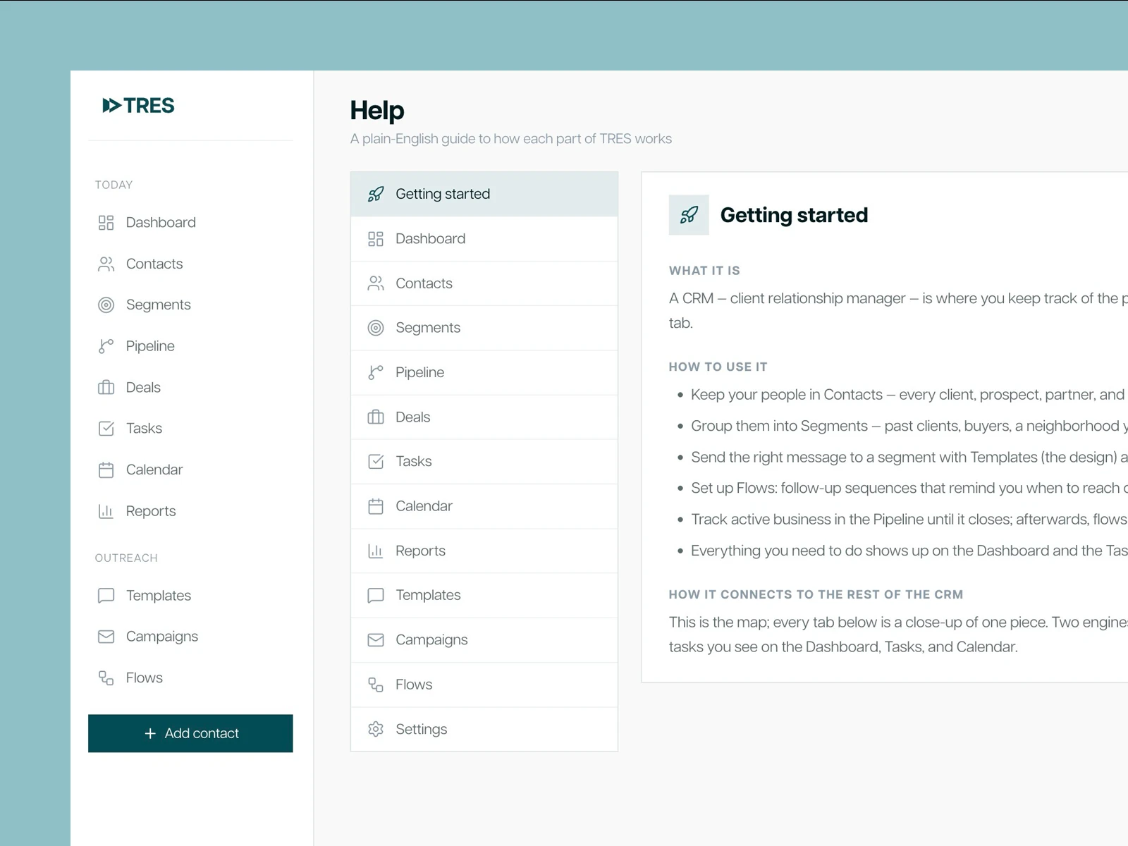 TRES custom platform connected views